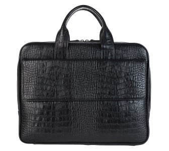 Кожаный мужской портфель KARYA черный 0893-53 кроко