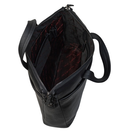 Кожаный мужской портфель KARYA черный 0896-45 – Фото 6