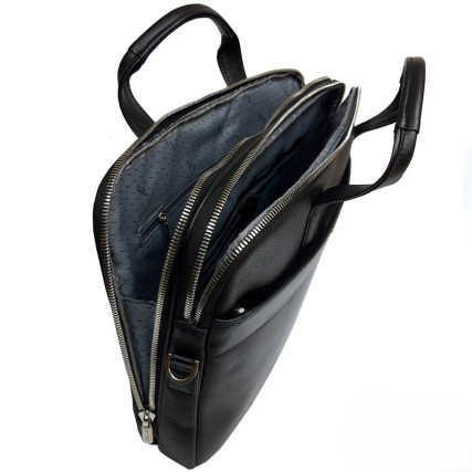 Кожаный мужской портфель TONY PEROTTI черный Newcontatto 9957 nero – Фото 4