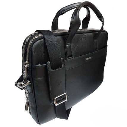 Кожаный мужской портфель TONY PEROTTI черный Newcontatto 9957 nero – Фото 8