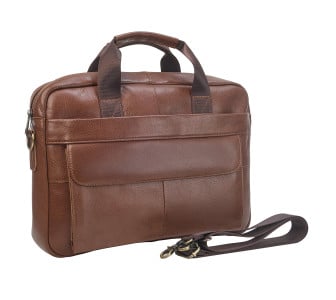 Кожаный портфель Buffalo Bags светло-коричневый M1115C-1 – Фото 2