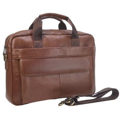 Кожаный портфель Buffalo Bags светло-коричневый M1115C-1 – Фото 2