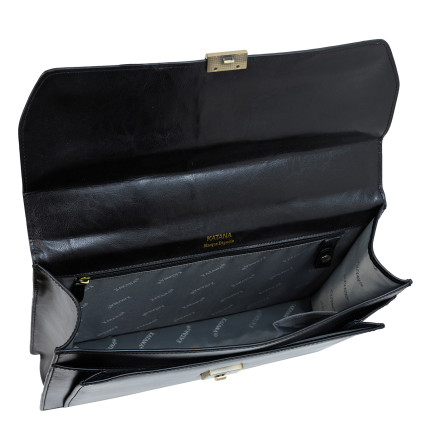 Кожаный портфель Katana (Франция) черный K63024-1 – Фото 6