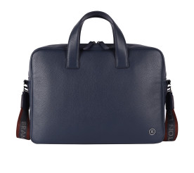 Мужская кожаная сумка Brampton London Maven синяя 64273 NAVY