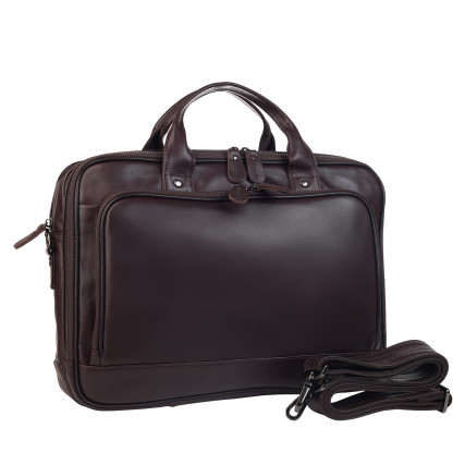 Мужская кожаная сумка Buffalo Bags коричневая M8979C – Фото 2