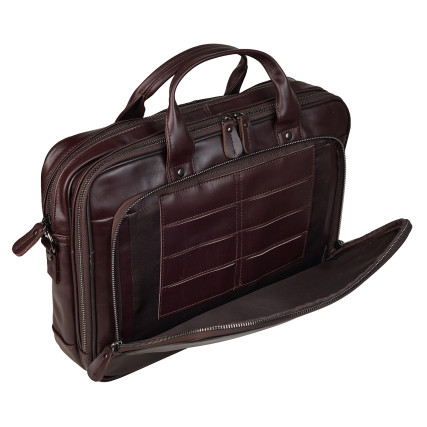 Мужская кожаная сумка Buffalo Bags коричневая M8979C – Фото 6