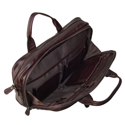 Мужская кожаная сумка Buffalo Bags коричневая M8979C – Фото 7