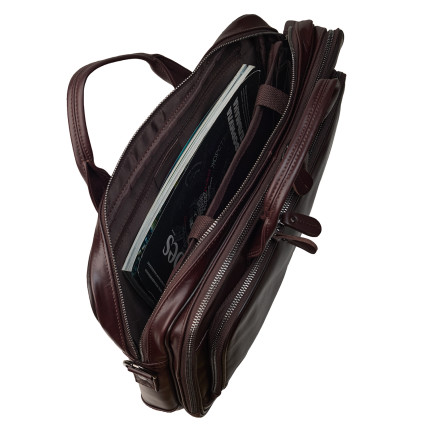 Мужская кожаная сумка Buffalo Bags коричневая M8979C – Фото 9