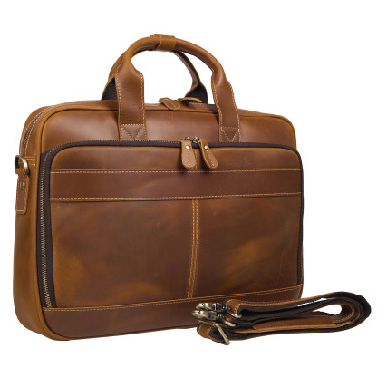 Мужская кожаная сумка Buffalo Bags рыжая M8368Q – Фото 2