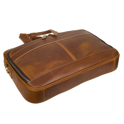 Мужская кожаная сумка Buffalo Bags рыжая M8368Q – Фото 5