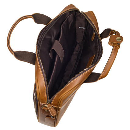 Мужская кожаная сумка Buffalo Bags рыжая M8368Q – Фото 6