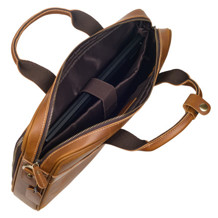 Мужская кожаная сумка Buffalo Bags рыжая M8368Q – Фото 7