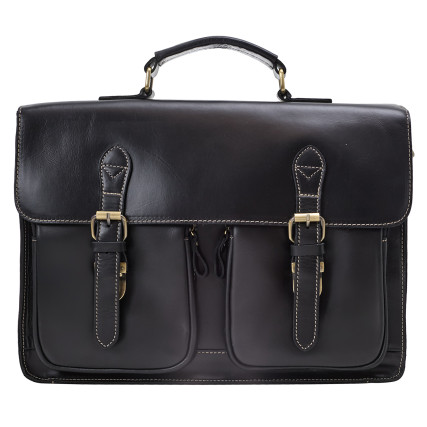 Мужская кожаная сумка портфель Buffalo Bags черная M9033A – Фото 1