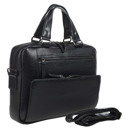 Мужской кожаный портфель BOND черный 1424-281 – Фото 2