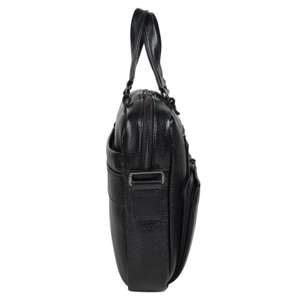 Мужской кожаный портфель BOND черный 1424-281 – Фото 3