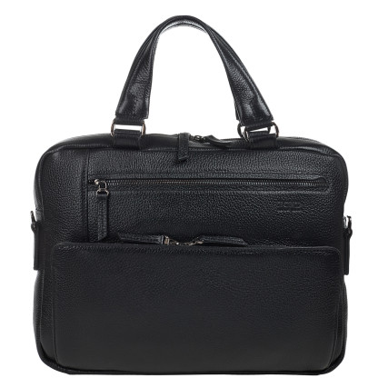 Мужской кожаный портфель BOND черный 1424-281 – Фото 1