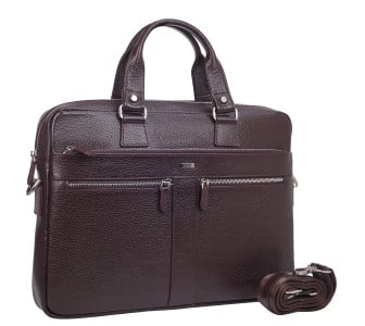 Мужской кожаный портфель DESISAN коричневый 351-09 – Фото 2