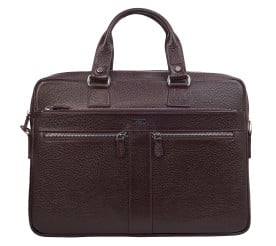 Мужской кожаный портфель DESISAN коричневый 351-09