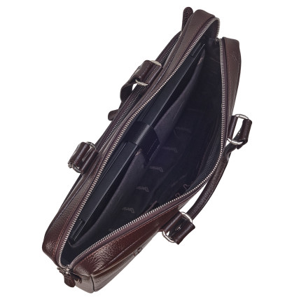 Мужской кожаный портфель DESISAN коричневый 351-09 – Фото 6