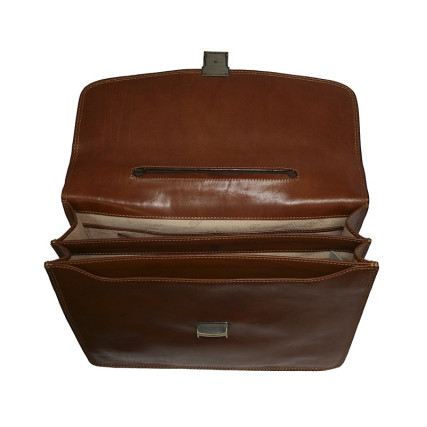 Мужской кожаный портфель TONY PEROTTI светло-коричневый Italico 8008/40 cognac – Фото 4