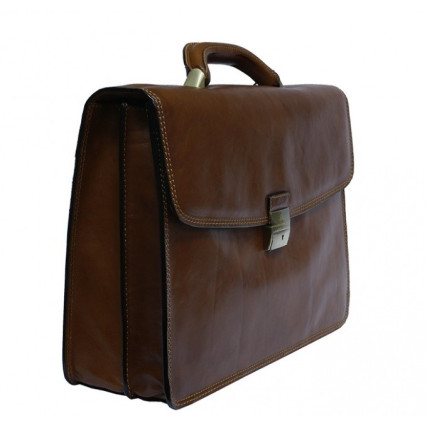 Мужской кожаный портфель TONY PEROTTI светло-коричневый Italico 8008/40 cognac – Фото 2