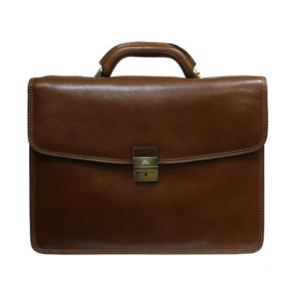 Мужской кожаный портфель TONY PEROTTI светло-коричневый Italico 8008/40 cognac – Фото 1