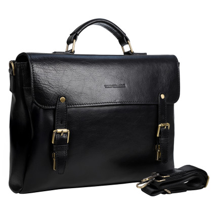 Мужской кожаный портфель Tony Bellucci черный 5261-101