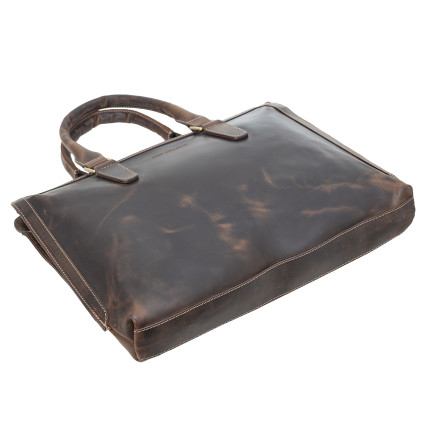 Мужской кожаный портфель Tony Bellucci коричневый 5037-06 нубук – Фото 5