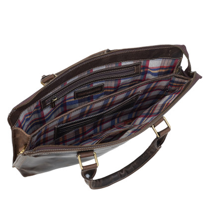 Мужской кожаный портфель Tony Bellucci коричневый 5037-06 нубук – Фото 6