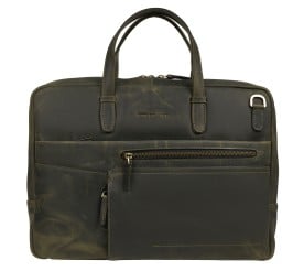 Мужской кожаный портфель Tony Bellucci зеленый 5160-05