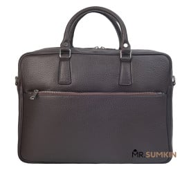 Мужской кожаный портфель Virginia Conti (Италия) коричневый VCm01287_fbrown