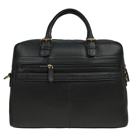Мужской кожаный портфель Virginia Conti черный VCm01388_fblack – Фото 3