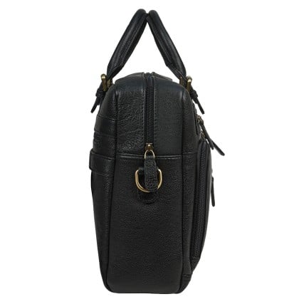 Мужской кожаный портфель Virginia Conti черный VCm01388_fblack – Фото 4