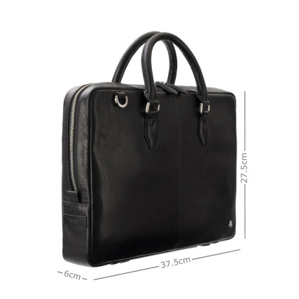 Мужской кожаный портфель Visconti Carl черный ML50 BLK – Фото 2