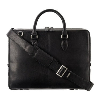 Мужской кожаный портфель Visconti Carl черный ML50 BLK – Фото 5