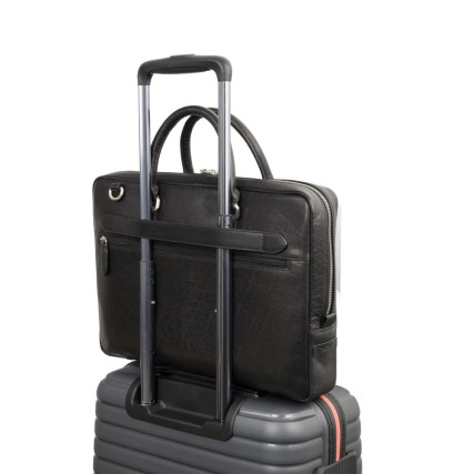 Мужской кожаный портфель Visconti Carl черный ML50 BLK – Фото 7