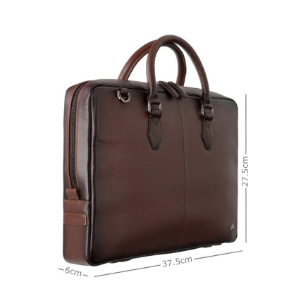 Мужской кожаный портфель Visconti Carl коричневый AT50 B/TAN – Фото 2