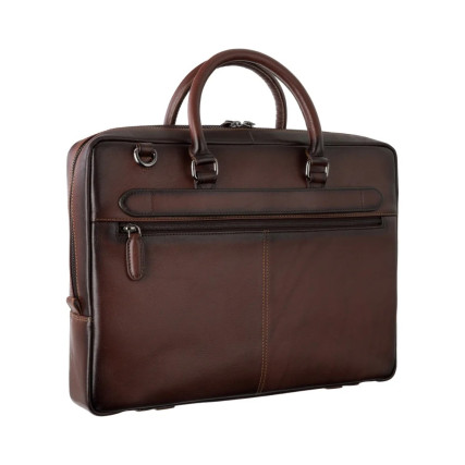Мужской кожаный портфель Visconti Carl коричневый AT50 B/TAN – Фото 4