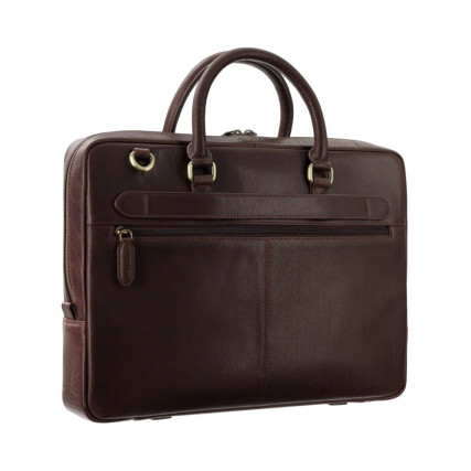 Мужской кожаный портфель Visconti Carl коричневый ML50 BRN – Фото 4