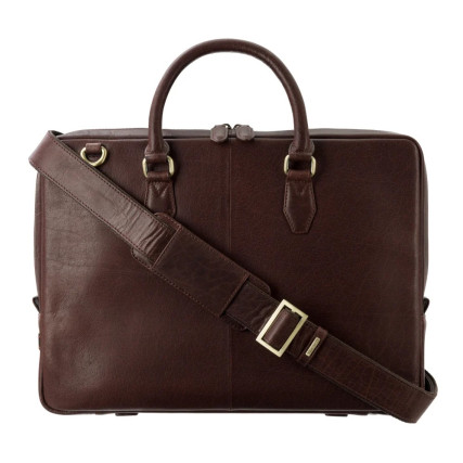 Мужской кожаный портфель Visconti Carl коричневый ML50 BRN – Фото 5