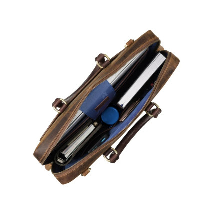 Мужской кожаный портфель Visconti Carl коричневый ML50 OIL TAN/BRN – Фото 6