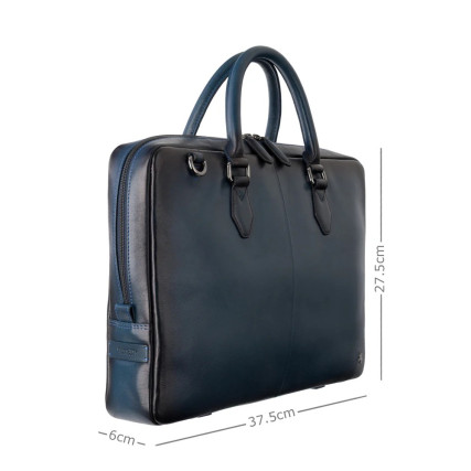 Мужской кожаный портфель Visconti Carl синий AT50 B/BLUE – Фото 2