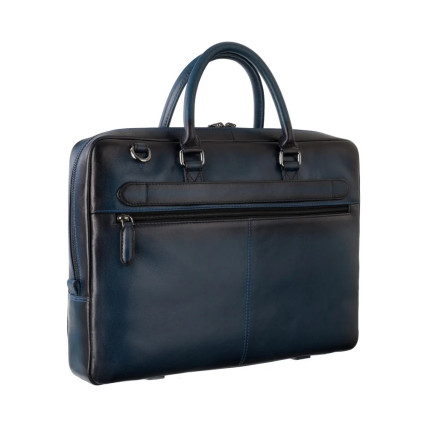 Мужской кожаный портфель Visconti Carl синий AT50 B/BLUE – Фото 4