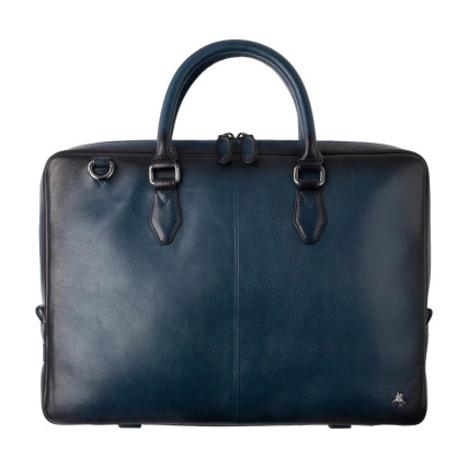 Мужской кожаный портфель Visconti Carl синий AT50 B/BLUE – Фото 1