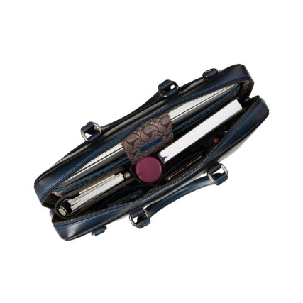 Мужской кожаный портфель Visconti Carl синий AT50 B/BLUE – Фото 6