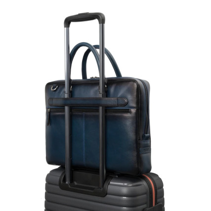 Мужской кожаный портфель Visconti Carl синий AT50 B/BLUE – Фото 7
