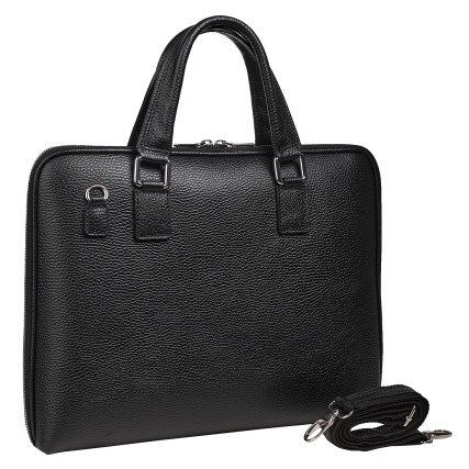 Мужской кожаный портфель черный VCm01304black – Фото 2