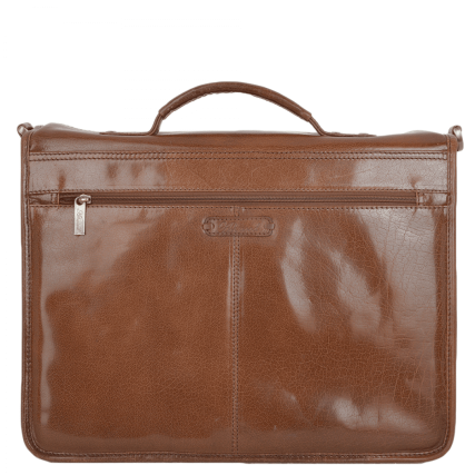 Мужской кожаный светло-коричневый портфель Ashwood 8190 CHESTNUT – Фото 5