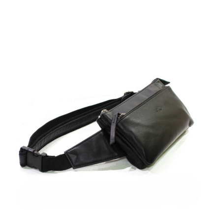 Мужская кожаная сумка на пояс Katana черная K81680-1 – Фото 3