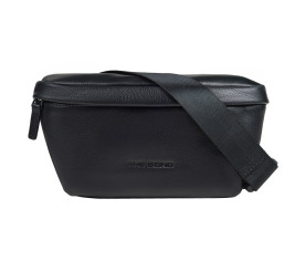 Мужская поясная кожаная сумка BOND черная 1457-101